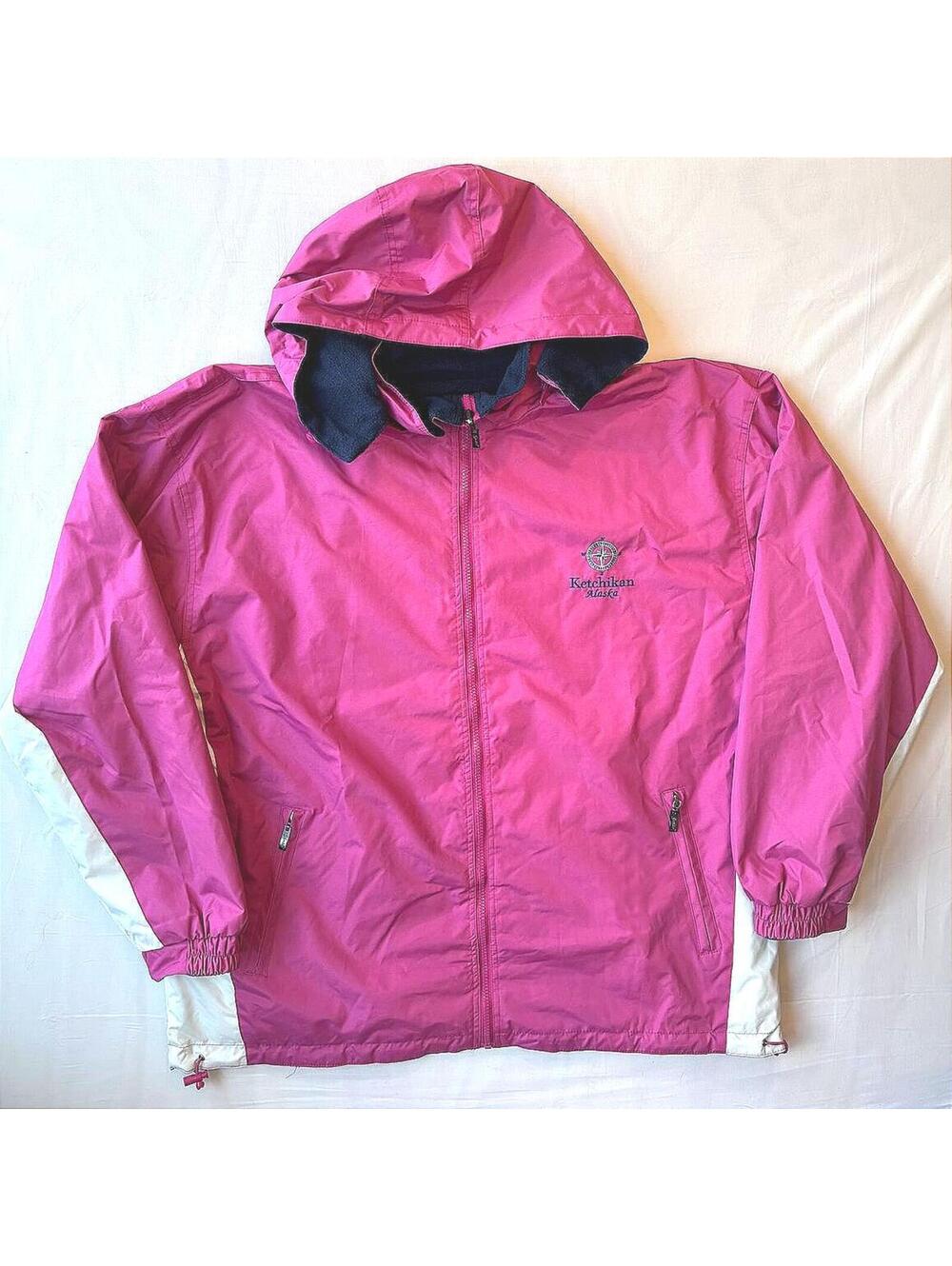 VTG 90s Santco Ketchikan Alaska Reversible Fleece/Rain Jacket Womens XL